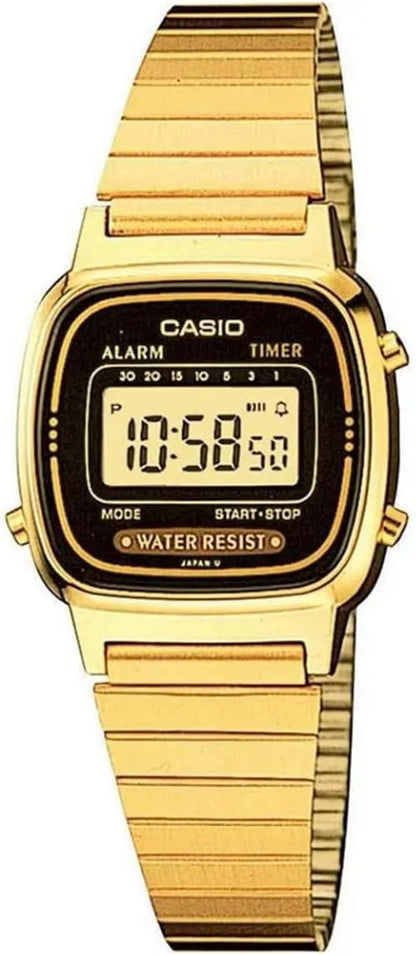 Orologio Casio Donna Digitale Acciaio Colore Oro Quadr. Nero _LA670WGA-1DF