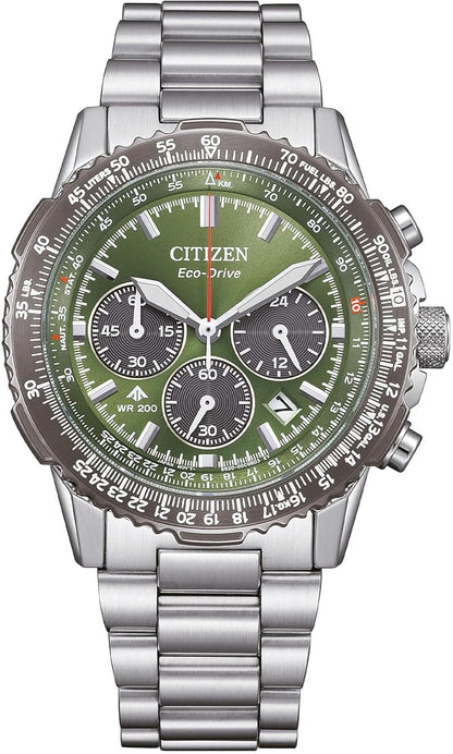 Orologio Citizen Navihawk Acciaio Uomo Eco-Drive Promaster Verde Crono _CA4664-60W