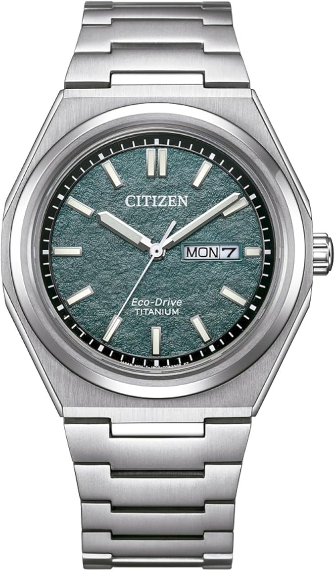 Orologio Citizen Zenshin Uomo Eco-Drive Titanio Verde Bottiglia _AW0130-85X