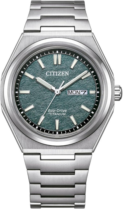 Orologio Citizen Zenshin Uomo Eco-Drive Titanio Verde Bottiglia _AW0130-85X