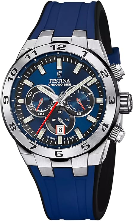 Festina Herrenuhr Stahl Chronograph Grün F20543-3
