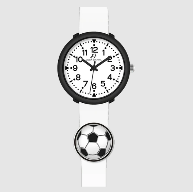 Orologio Luca Barra Bambino Cinturino Silicone Bianco con Pallone _JU101