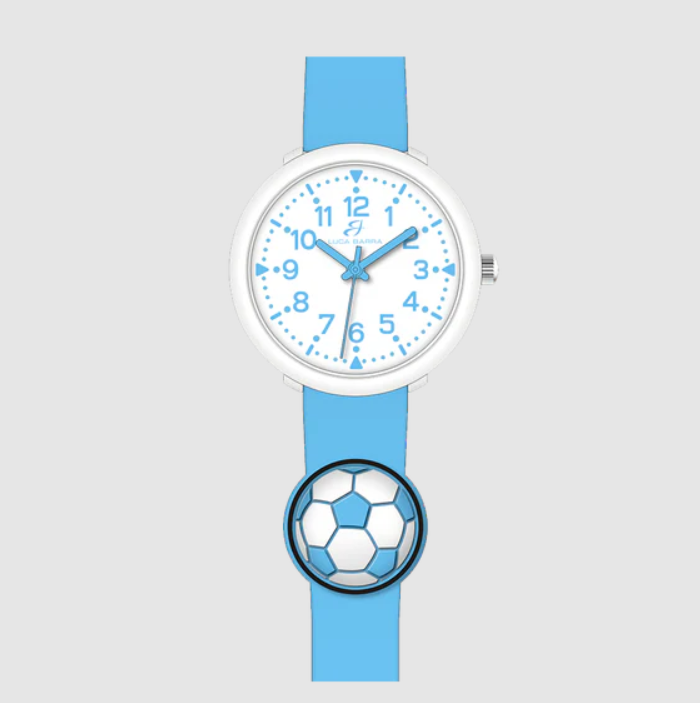 Orologio Luca Barra Bambino Cinturino Silicone Celeste con Pallone _JU103