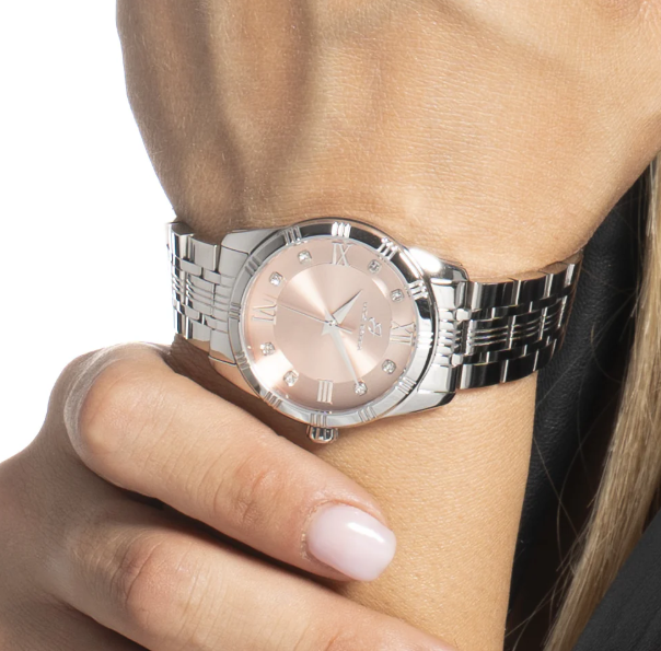 Orologio Luca Barra Donna Acciaio Solo Tempo Quadrante Rosa _BW403