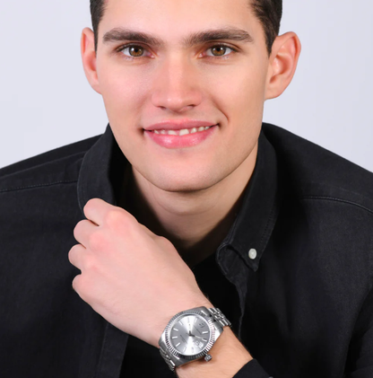 Orologio Luca Barra Uomo Acciaio Quadrante Argentato _BU124
