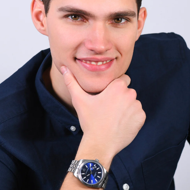 Orologio Luca Barra Uomo Acciaio Quadrante Blu _BU125