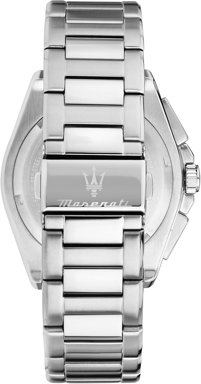 Maserati Herren-Chronograph aus Stahl, silberfarbenes blaues Zifferblatt, _R8873652005 
