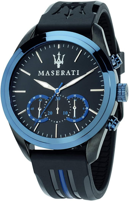 Maserati Herrenuhr Chronograph mit schwarzem Silikonarmband _R8871612006 