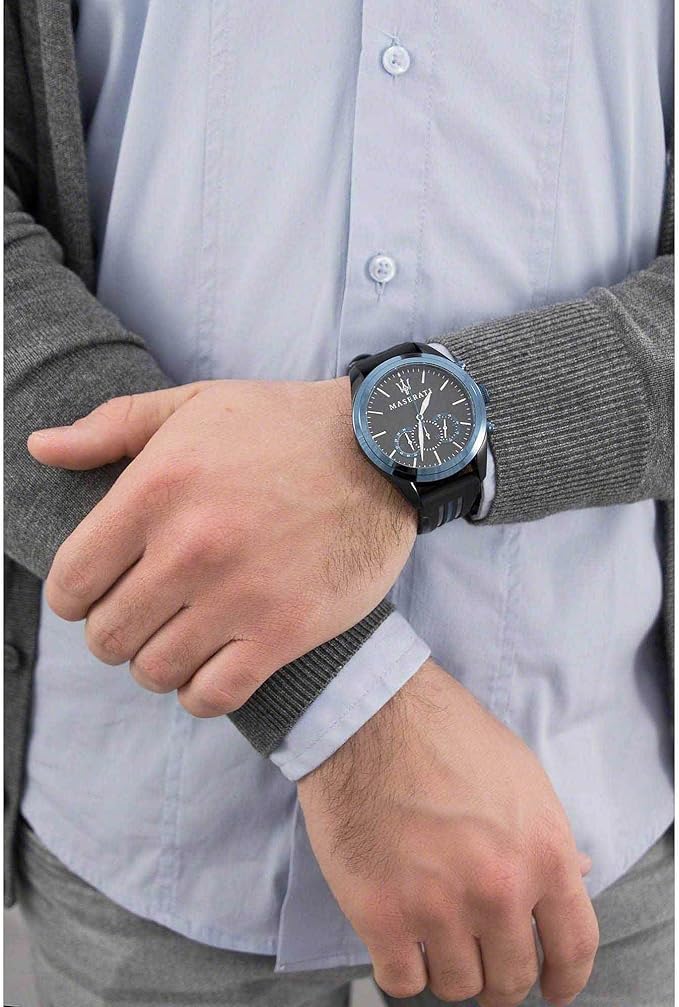 Maserati Herrenuhr Chronograph mit schwarzem Silikonarmband _R8871612006 