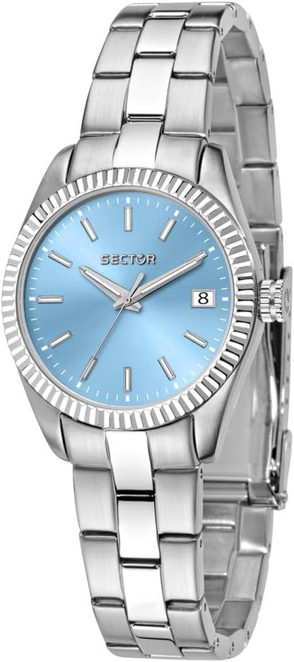 Orologio Sector 240 Donna Acciaio Tempo E Data Celeste _R3253240511