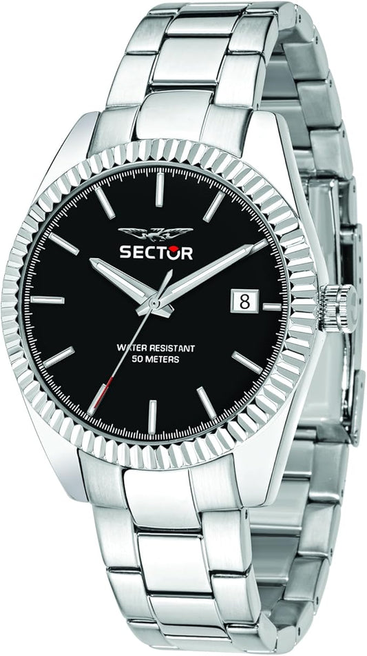 Orologio Sector 240 Uomo Acciaio Quadrante Nero Indi. Data _R3253240011