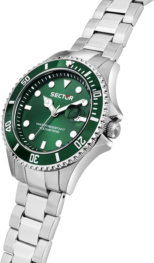 Orologio Sector 240 Uomo Acciaio Quadrante e Lunetta Verde _R3253161059