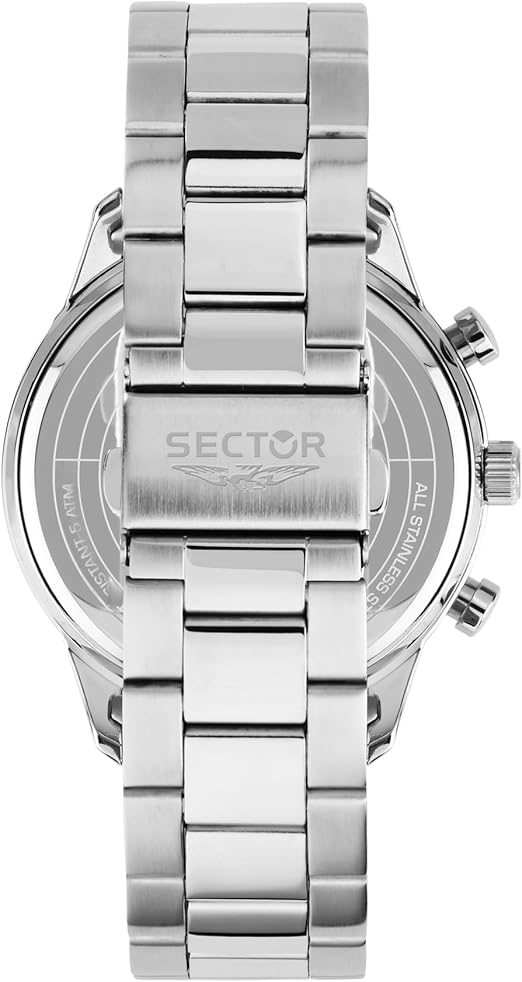 Orologio Sector 270 Uomo Acciaio Silver Multifunzione Quadr. Verde _R3253578034