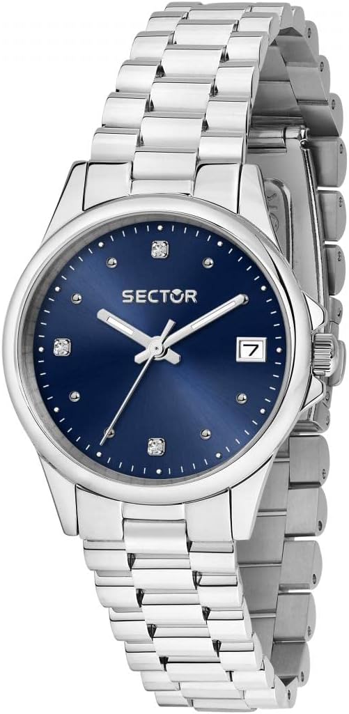Orologio Sector Donna Acciaio  Argentato Indicatore Data Blu _R3253161543