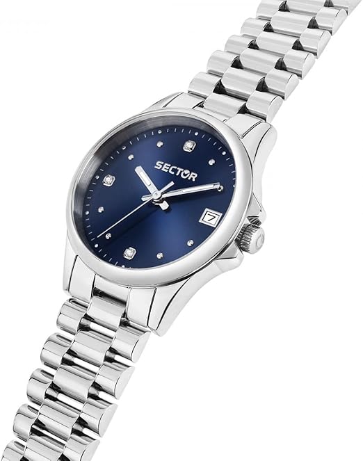 Orologio Sector Donna Acciaio  Argentato Indicatore Data Blu _R3253161543