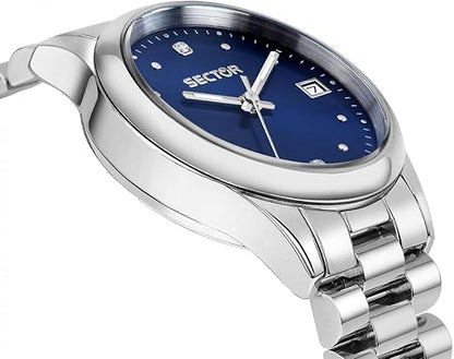 Orologio Sector Donna Acciaio  Argentato Indicatore Data Blu _R3253161543