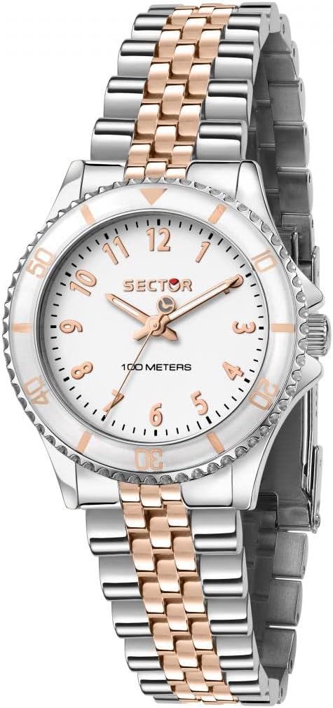 Orologio Sector Donna Cinturino Argentato e rame Quadrante Lunetta Bianco _R3253161533
