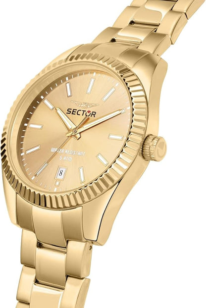 Orologio Sector 240 Uomo Acciaio Cinturino Quadrante Dorato _R3253240026