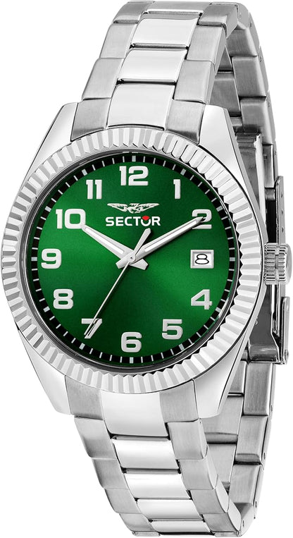 Orologio Sector Uomo Acciaio Silver Quadrante Verde_R3253240016