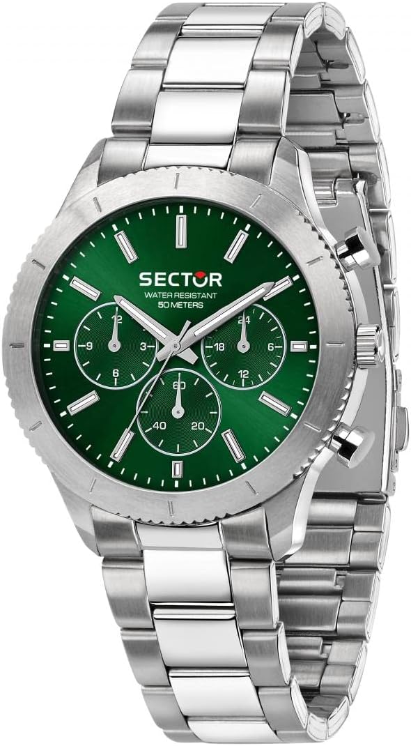 Orologio Sector uomo Acciaio Silver Multifunzione Verde _R3253578030