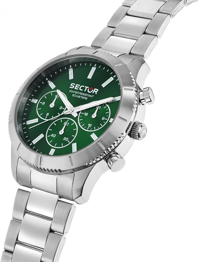Orologio Sector uomo Acciaio Silver Multifunzione Verde _R3253578030