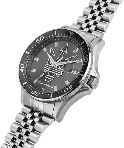 Maserati Herrenuhr, Stahl, graues Logo-Zifferblatt, _R8853140010 