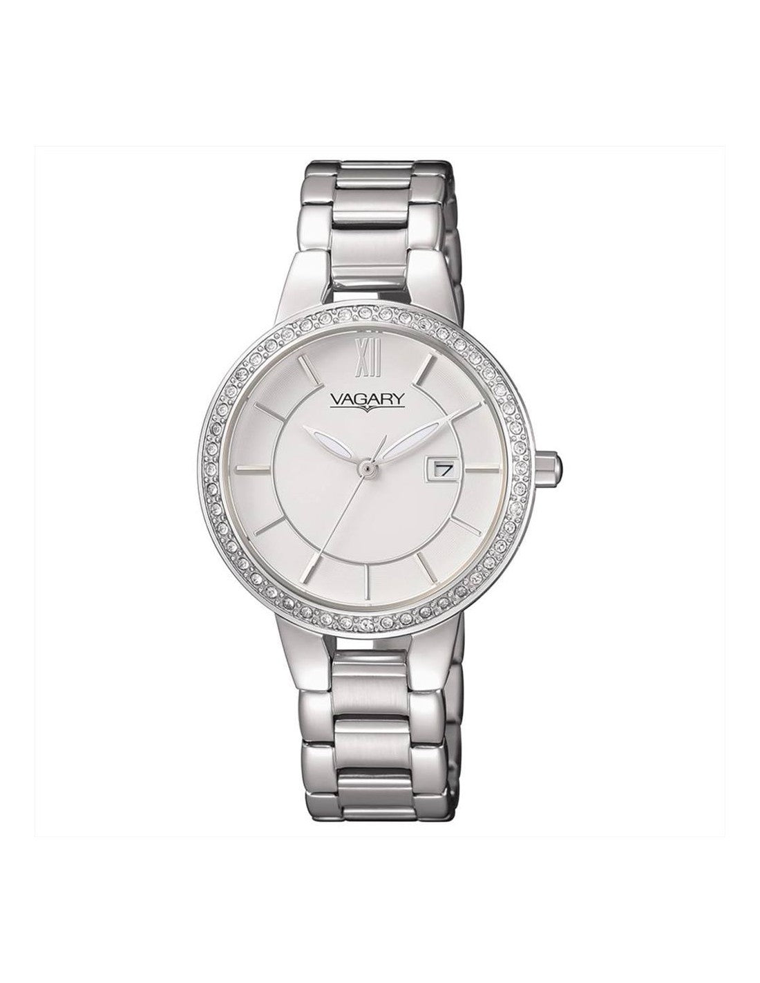 Orologio Vagary By Citizen Donna Acciaio Quadrante Bianco Lunetta Cristalli _IU3-312-11