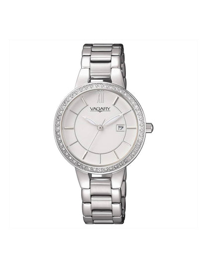 Orologio Vagary By Citizen Donna Acciaio Quadrante Bianco Lunetta Cristalli _IU3-312-11