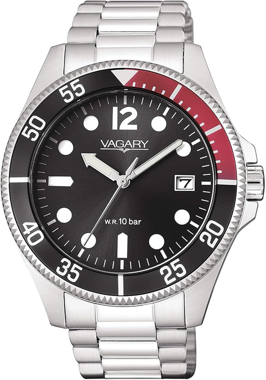 Orologio Vagary by Citizen Uomo Acciaio Nero Indicatore Giorno _VD5-112-57