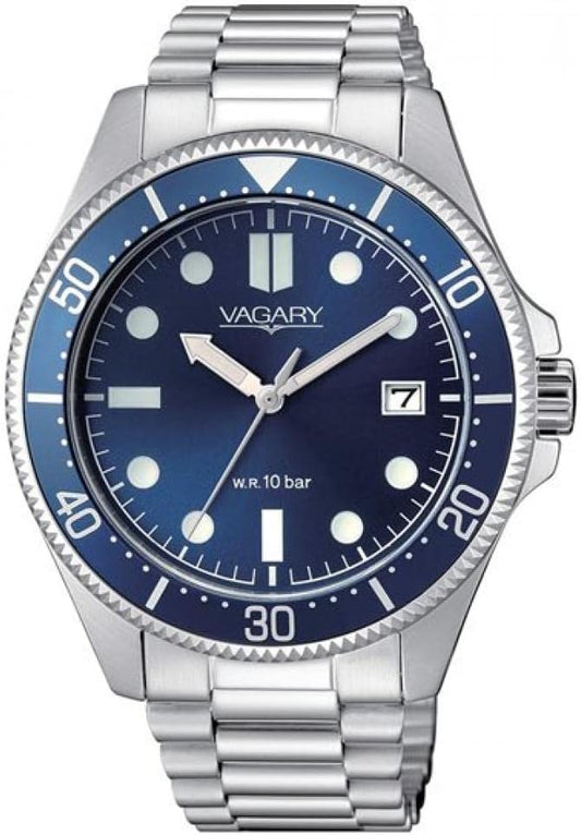 Orologio Vagary by Citizen Uomo Acciaio Aqua39 Solotempo Blu _VD5112-71