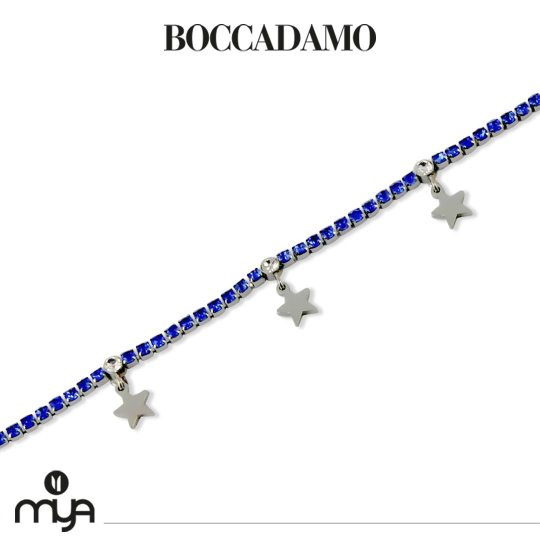 Bracciale Boccadamo MYA Donna Acciaio Tennis Cristalli Blu Stelle _SV/BR04