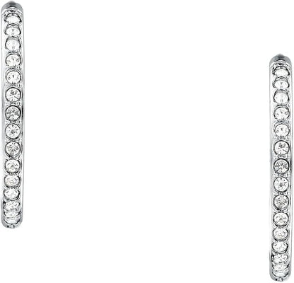 Orecchini Morellato Donna Acciaio Cerchietti Silver Cristalli Bianchi _SAUP24