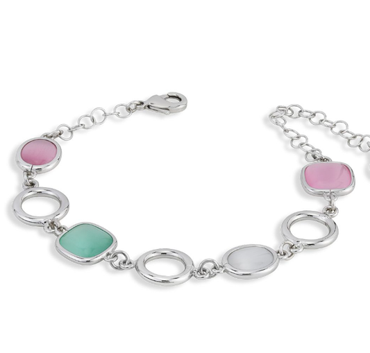 Bracciale Boccadamo Donna Bronzo Cristalli Ametista Rosa baby e Miele _XB1030