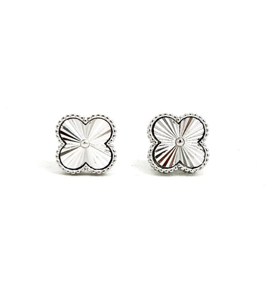 Vancleef Damen-Ohrringe aus 925er Silber mit vierblättrigem Kleeblatt_LSO09 