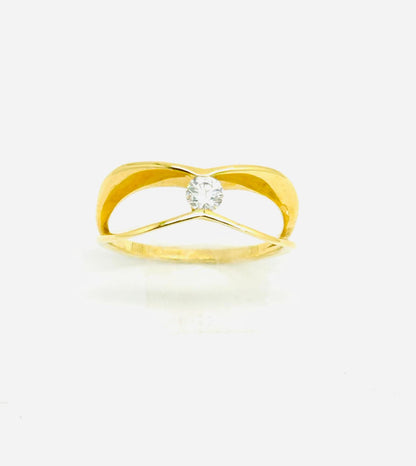 Anello Donna Oro Giallo 18 kt Solitario Zircone _AN001