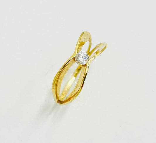 Anello Donna Oro Giallo 18 kt Solitario Zircone _AN001