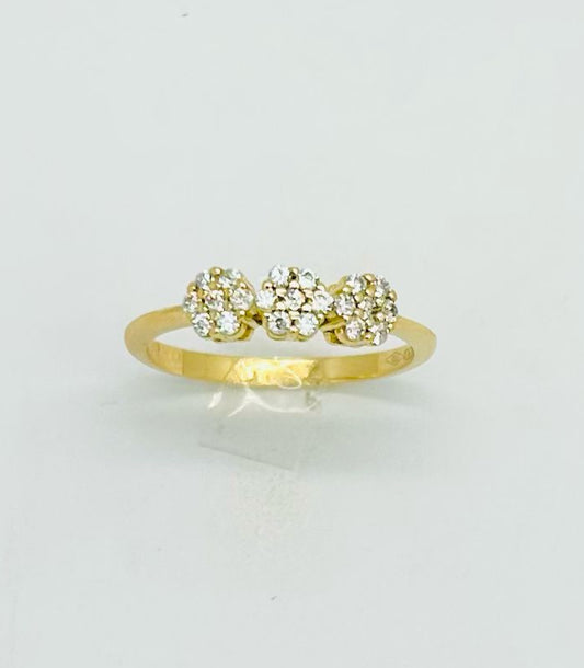 Anello Donna Oro Giallo Trilogy 18 KT con Zirconi _AN003
