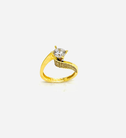 Anello Donna Oro Giallo 18 KT Solitario con Zircone n.14 _AN006