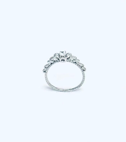 Anello Donna Oro Bianco 18 kt Solitario Zircone n.15 _AN015