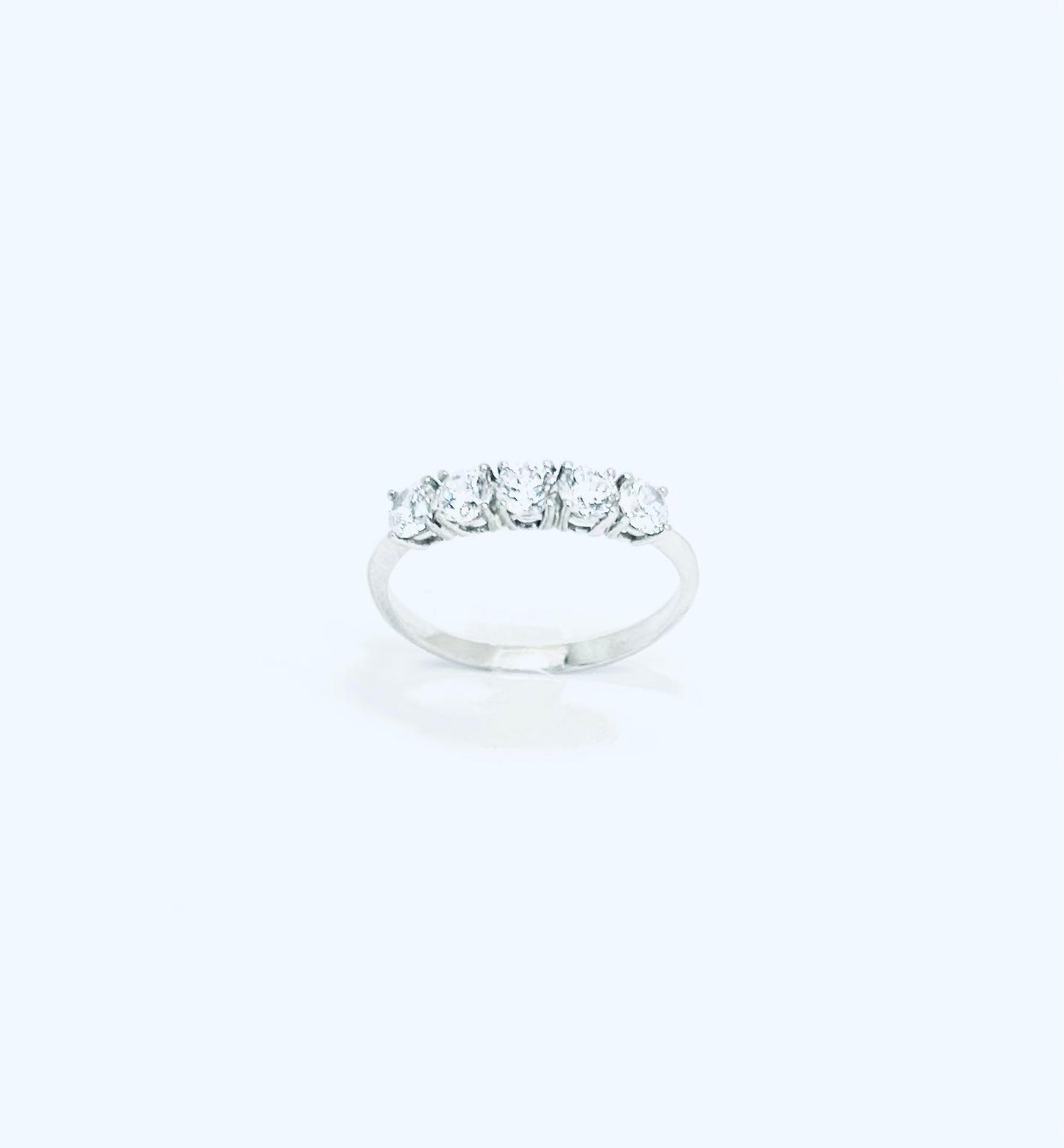 Anello Donna Oro Bianco 18 kt Veretta Zirconi n.17 _AN018