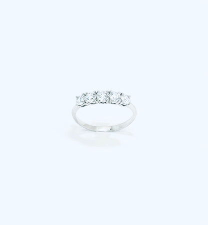 Anello Donna Oro Bianco 18 kt Veretta Zirconi n.17 _AN018