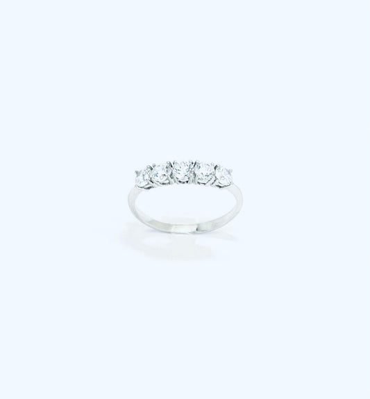 Anello Donna Oro Bianco 18 kt Veretta Zirconi n.17 _AN018