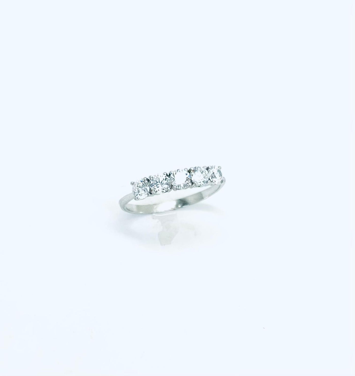 Anello Donna Oro Bianco 18 kt Veretta Zirconi n.17 _AN018