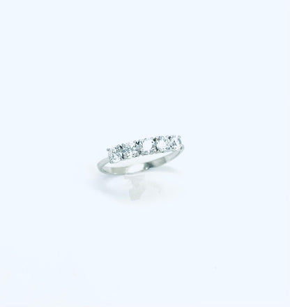 Anello Donna Oro Bianco 18 kt Veretta Zirconi n.17 _AN018