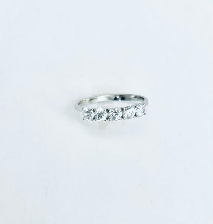Anello Donna Oro Bianco 18 kt Veretta Zirconi n.17 _AN018