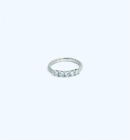 Anello Donna Oro Bianco 18 kt Veretta Zirconi n.14 _AN019