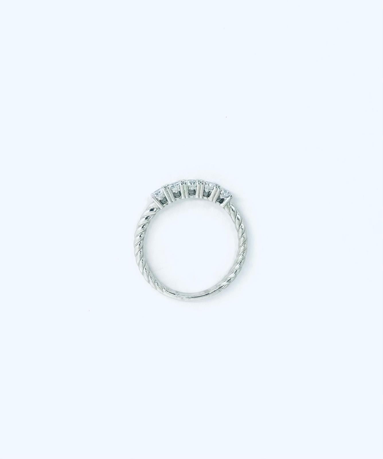 Anello Donna Oro Bianco 18 kt Veretta Zirconi n.14 _AN019