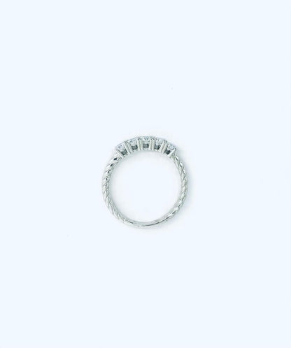 Anello Donna Oro Bianco 18 kt Veretta Zirconi n.14 _AN019