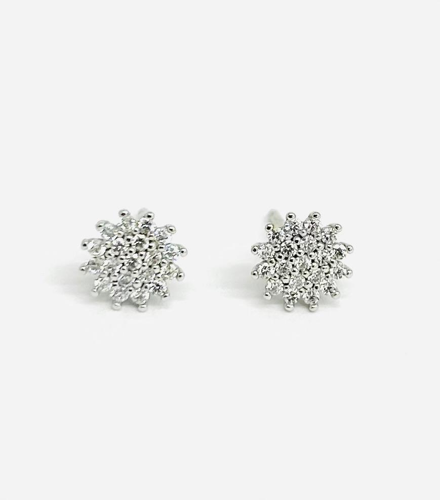 Orecchini Donna Oro Bianco 18 kt Punto luce Zirconi _OR002