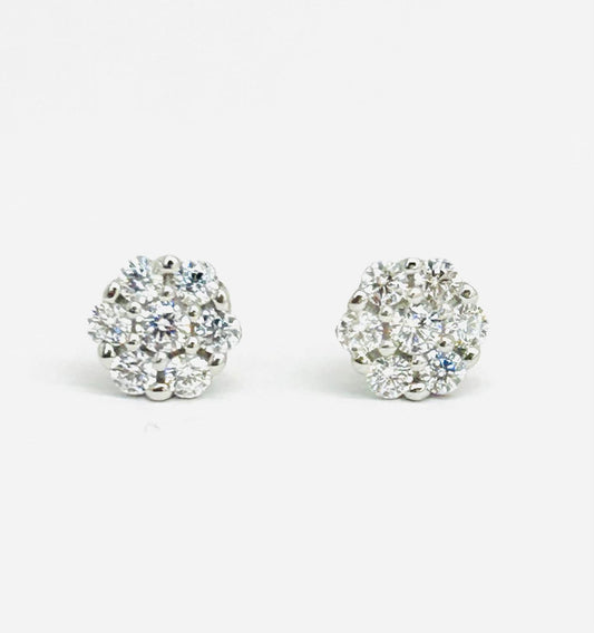 Orecchini Donna Oro Bianco 18 kt Punto Luce Zirconi _OR007